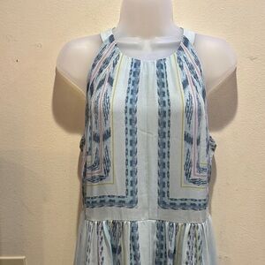 BCBGMaxAzria Geometric Mini Dress - Blue and Cream